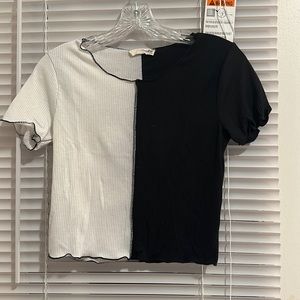 forever rose black white tee!